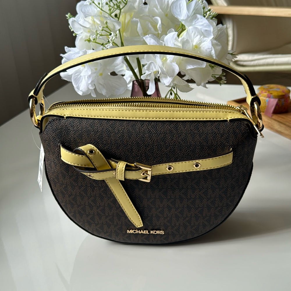 MICHAEL KORS EMILIA HALF MOON CROSSBODY BAG